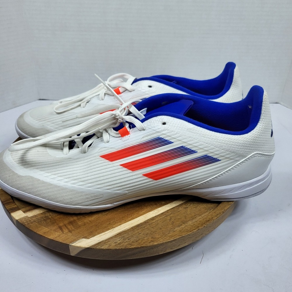 Adidas F50 League IN Mens 11.5 White Red Blue Excellent Indoor Soccer IF1395